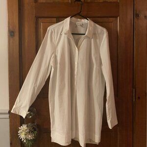 J.Jill Large tall white popover tunic blouse nwot